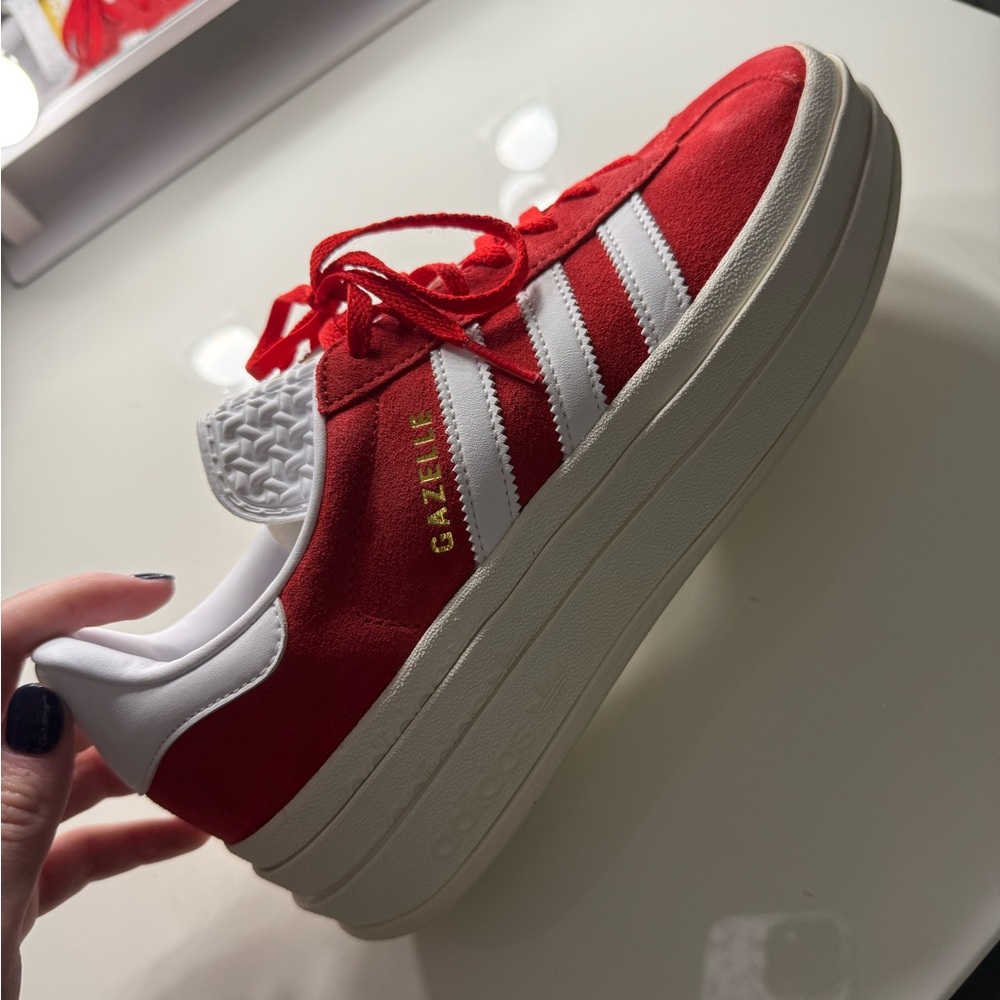 Adidas Gazelle Red and White Sneakers